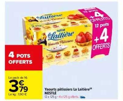 yaourts pâtissiers la latière nestlé