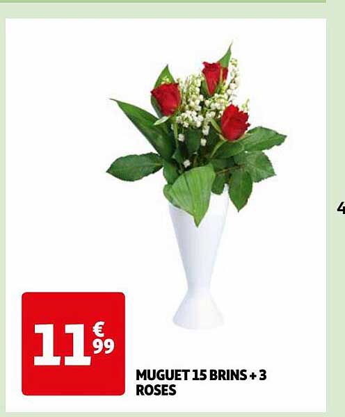 muguet 15 brins + 3 roses