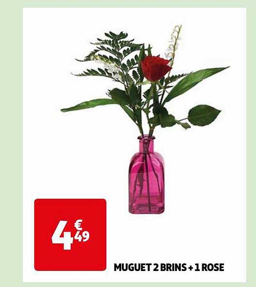 muguet 2 brins + 1 rose