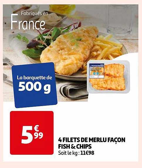 4 filets de merlu façon fish & chips