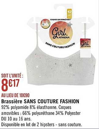 brassière sans couture fashion girl by athena