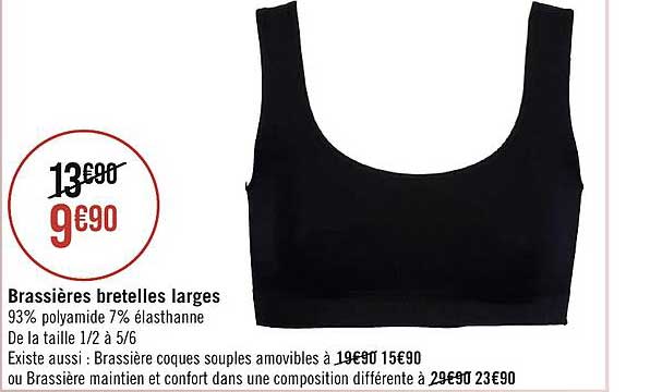 brassières bretelles larges