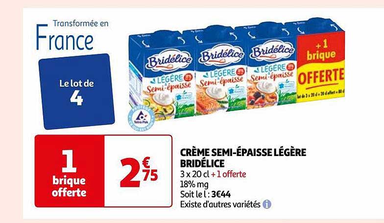 crème semi-épaisse légère bridélice