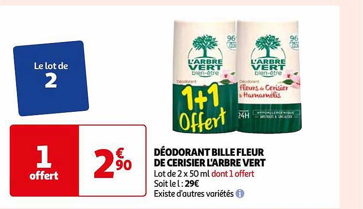 Déodorant Bille Fleur De Cerisier L'arbre Vert