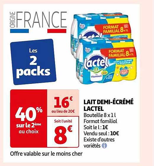lait demi-écrémé lactel