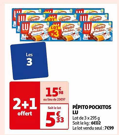 pépito pockitos lu 2+1 offert