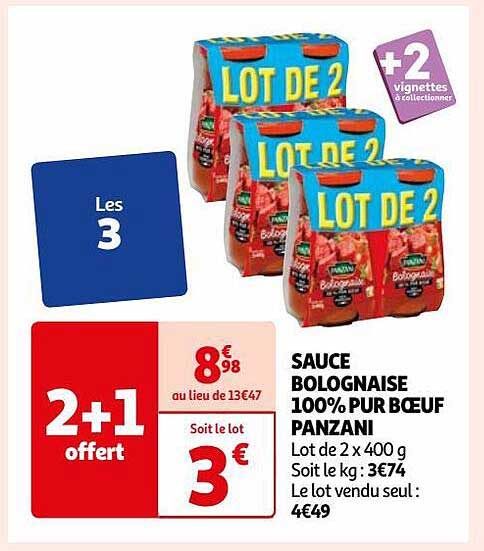 Sauce Bolognaise 100% Pur Bœuf Panzani