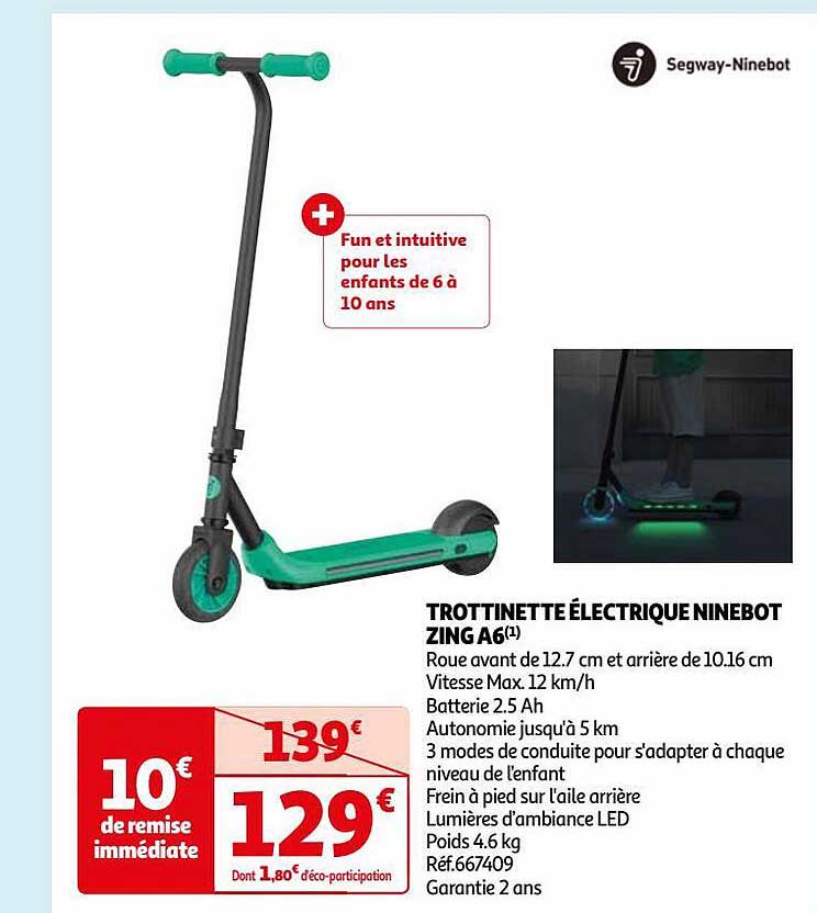 trottinette électrique ninebot zing A6