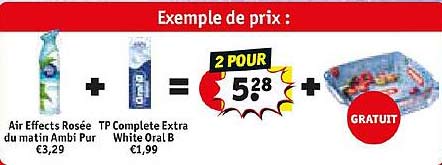 air effects rosée du matin ambi pur, tp complete extra white oral b