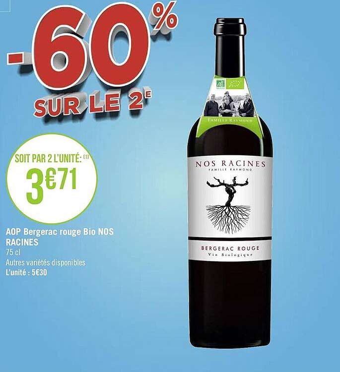 Aop Bergerac Rouge Bio Nos Racines