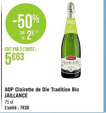 aop clairette de die tradition bio jaillance