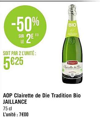 Aop Clairette De Die Tradition Bio Jaillance