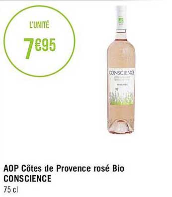aop côtes de provence rosé bio conscience