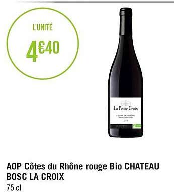 aop côtes du rhône rouge bio château bosc la croix