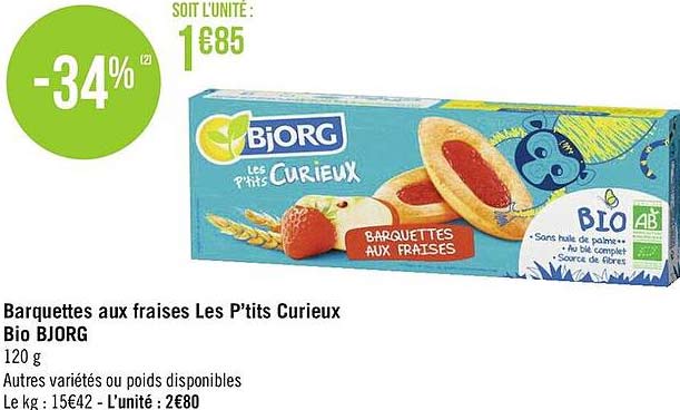 barquettes au fraises les p'tits curieux bio bjorg