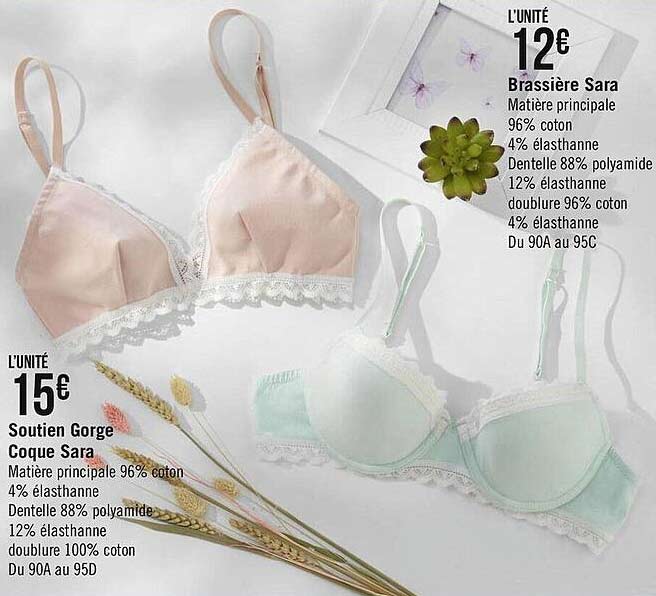 brassière sara, soutien gorge coque sara