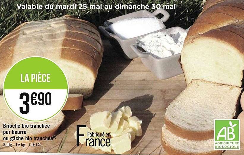 Brioche Bio Tranchée Pur Beurre Ou Gâche Bio Tranchée
