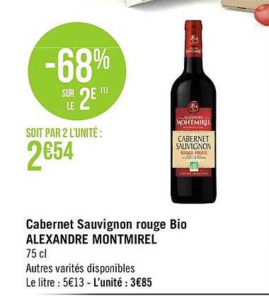cabernet sauvignon rouge bio alexandre montmirel