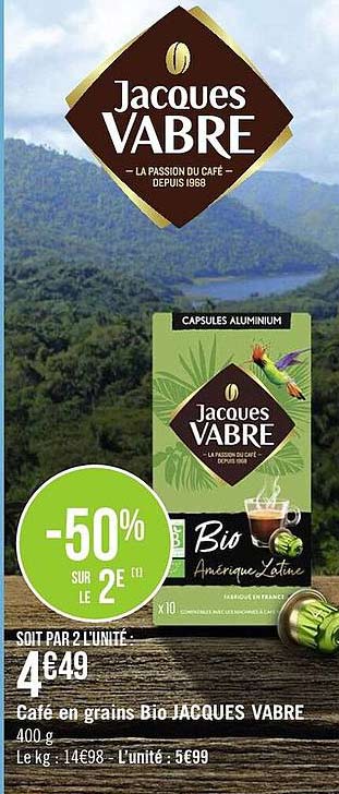 café en grains bio jacques vabre
