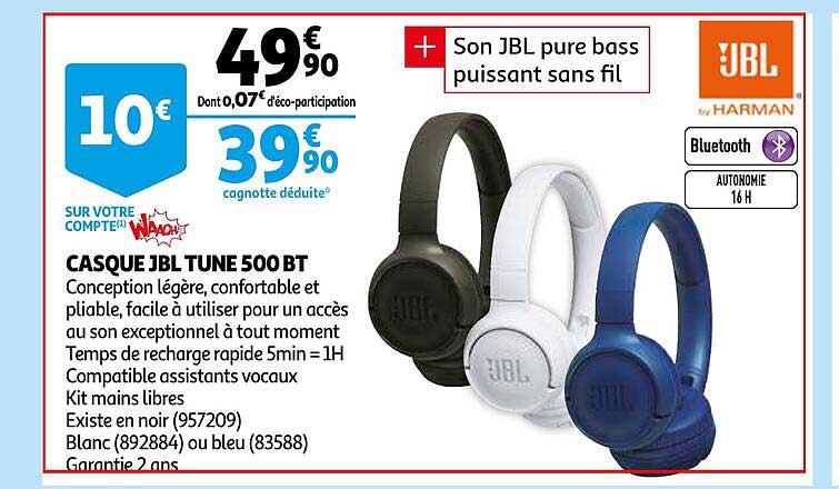 Casque Jbl Tune 500 Bt