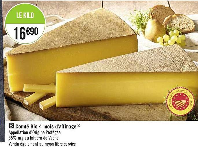 comté bio 4 mois d'affinage