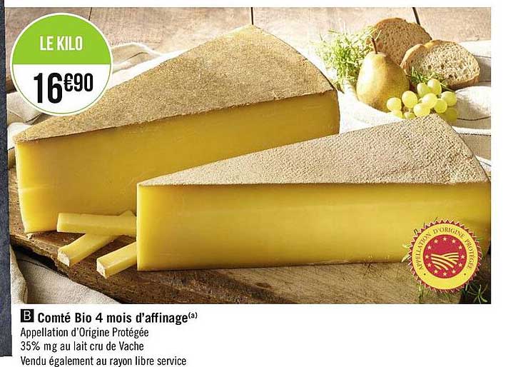 comté bio 4 mois d'affinage