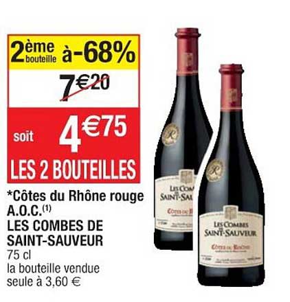 côtes du rhône rouge a.o.c. les combes de saint-saveur