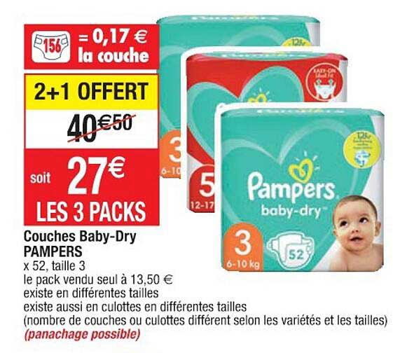 couches baby-dry pampers