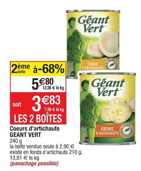 Cœurs D'artichauts Géant Vert