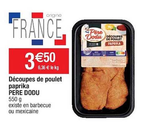 découpes de poulet paprika père dodu