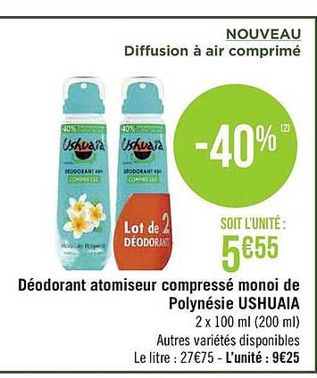 Déodorant Atomiseur Compressé Monoï De Polynésie Ushuaia