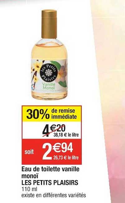 eau de toilette vanille monoï les petits plaisirs
