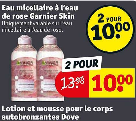 eau micellaire à l'eau de rose garnier skin