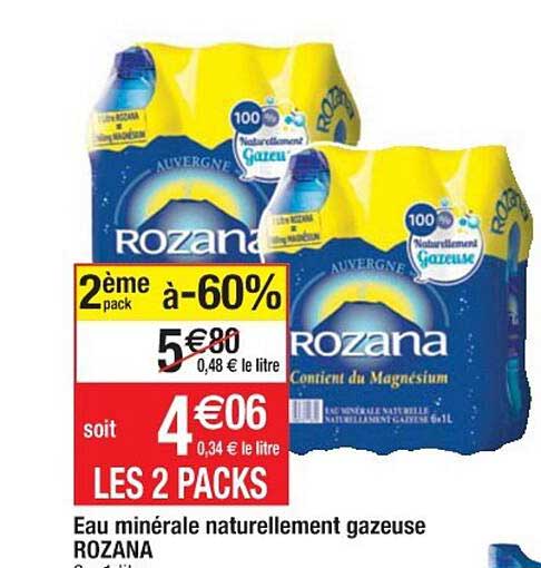 eau minérale naturellement gazeuse rozana