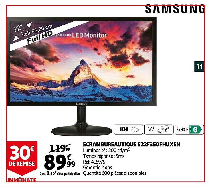 ecran bureautique s22f350fhuxen