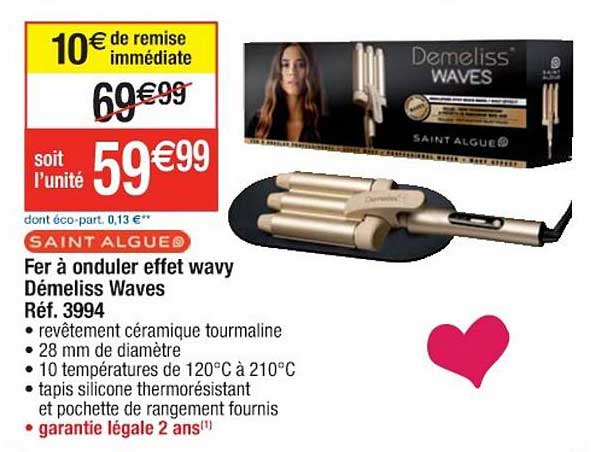 fer à onduler effet wavy démeliss waves saint algue