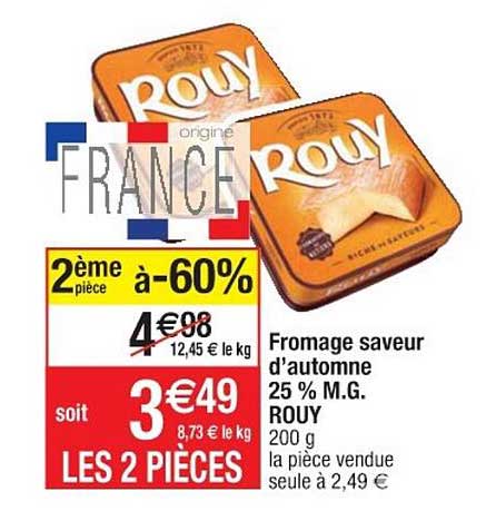 fromage saveur d'automne 25% m.g. rouy