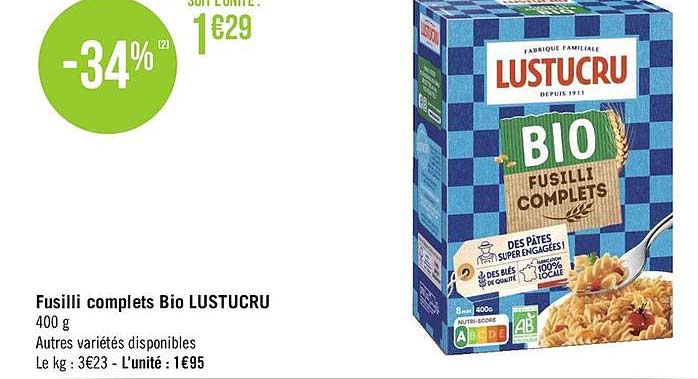 fusilli complets bio lustucru
