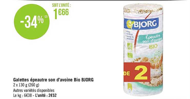 Galettes épeautre Son D'avoine Bio Bjorg