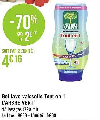 gel lave-vaisselle tout en 1 l'arbre vert