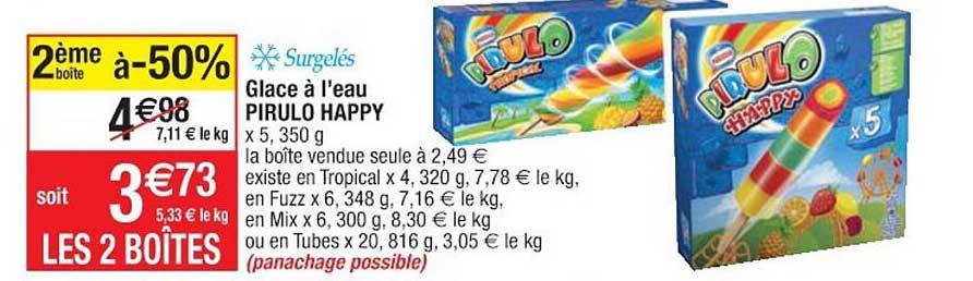 glace à l'eau pirulo happy
