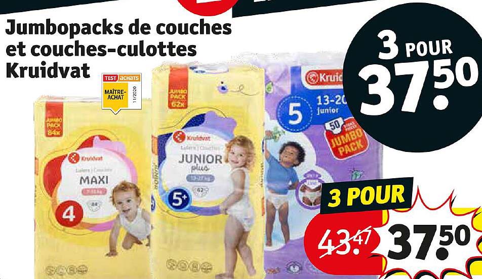 jumbopacks de couches et couches-culottes kruidvat