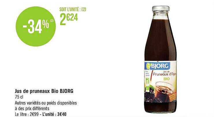 Jus De Pruneaux Bio Bjorg