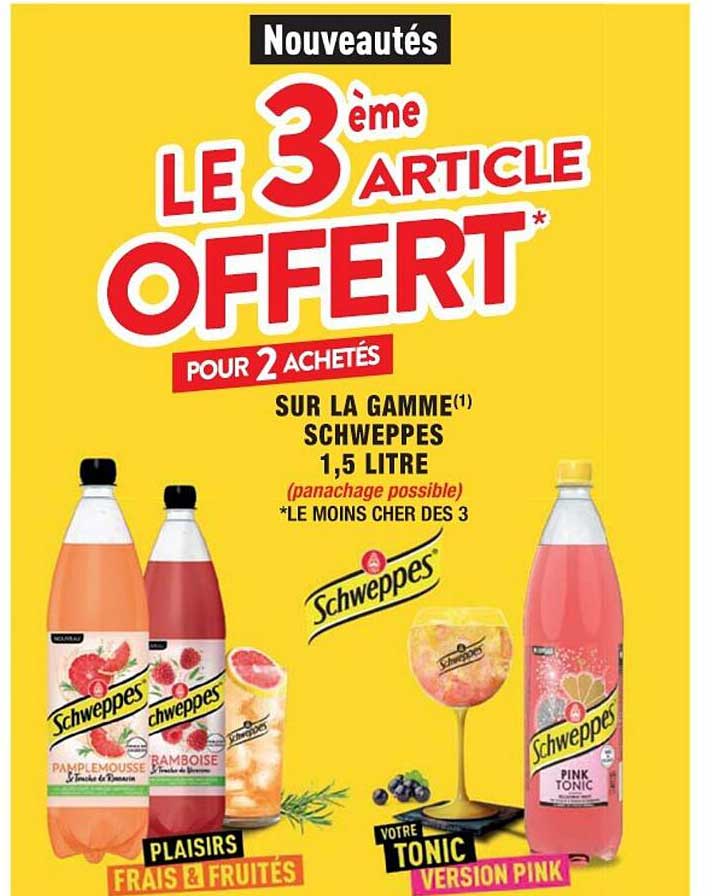 la gamme schweppes 1,5 litre