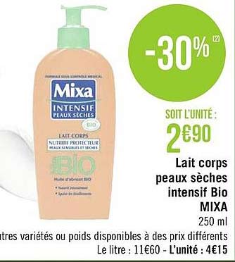 Lait Corps Peaux Sèches Intensif Bio Mixa