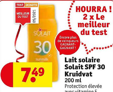 lait solaire solait spf 30 kruidvat