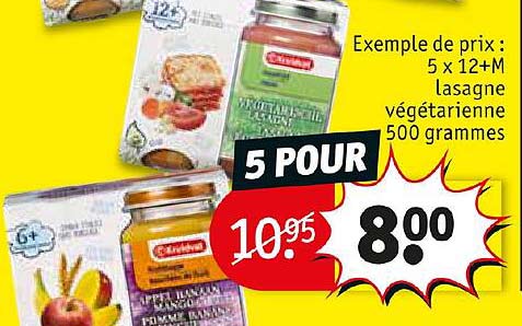 lasagne végétarienne 500 grammes