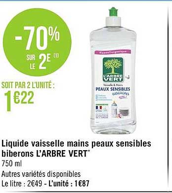 liquide vaisselle mains peaux sensibles biberons l'arbre vert