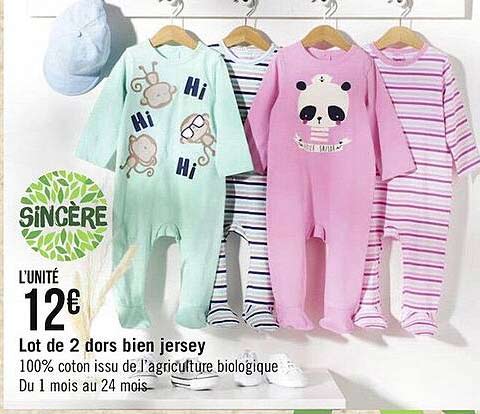 lot de 2 dors bien jersey