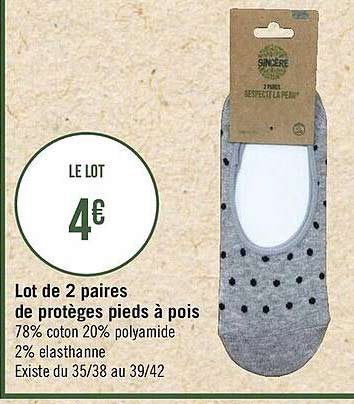 lot de 2 paires de protèges pieds à pois